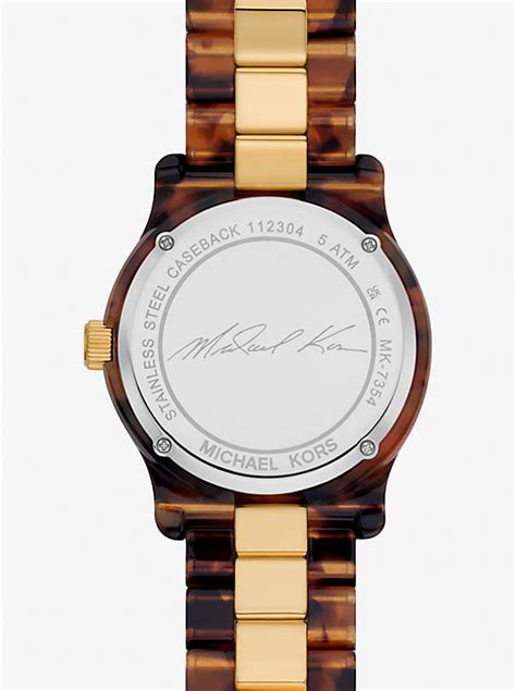 michael kors watch gold tortoise shell|mk7354.